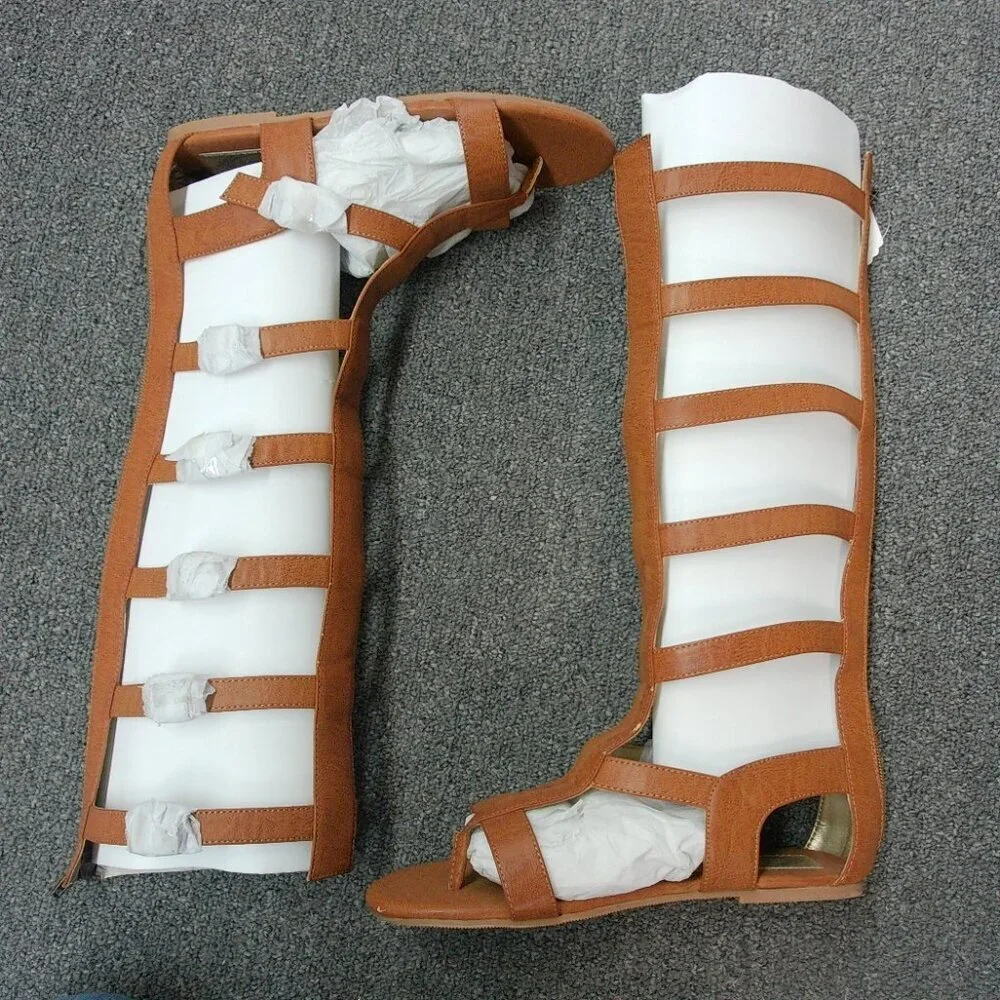 Kids Tan Gladiator Boots